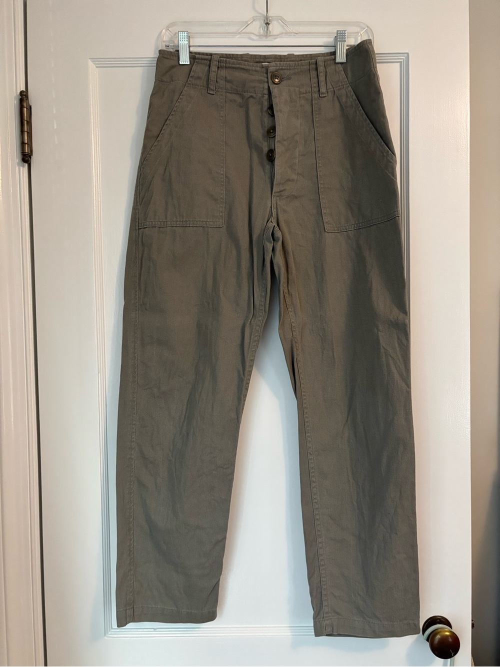 Women’s Esby Apparel Florence Pants - Moss green color - Classic Button-Fly